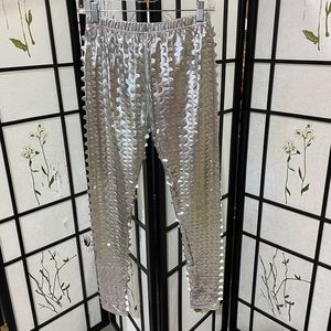 Silver spandex pants
